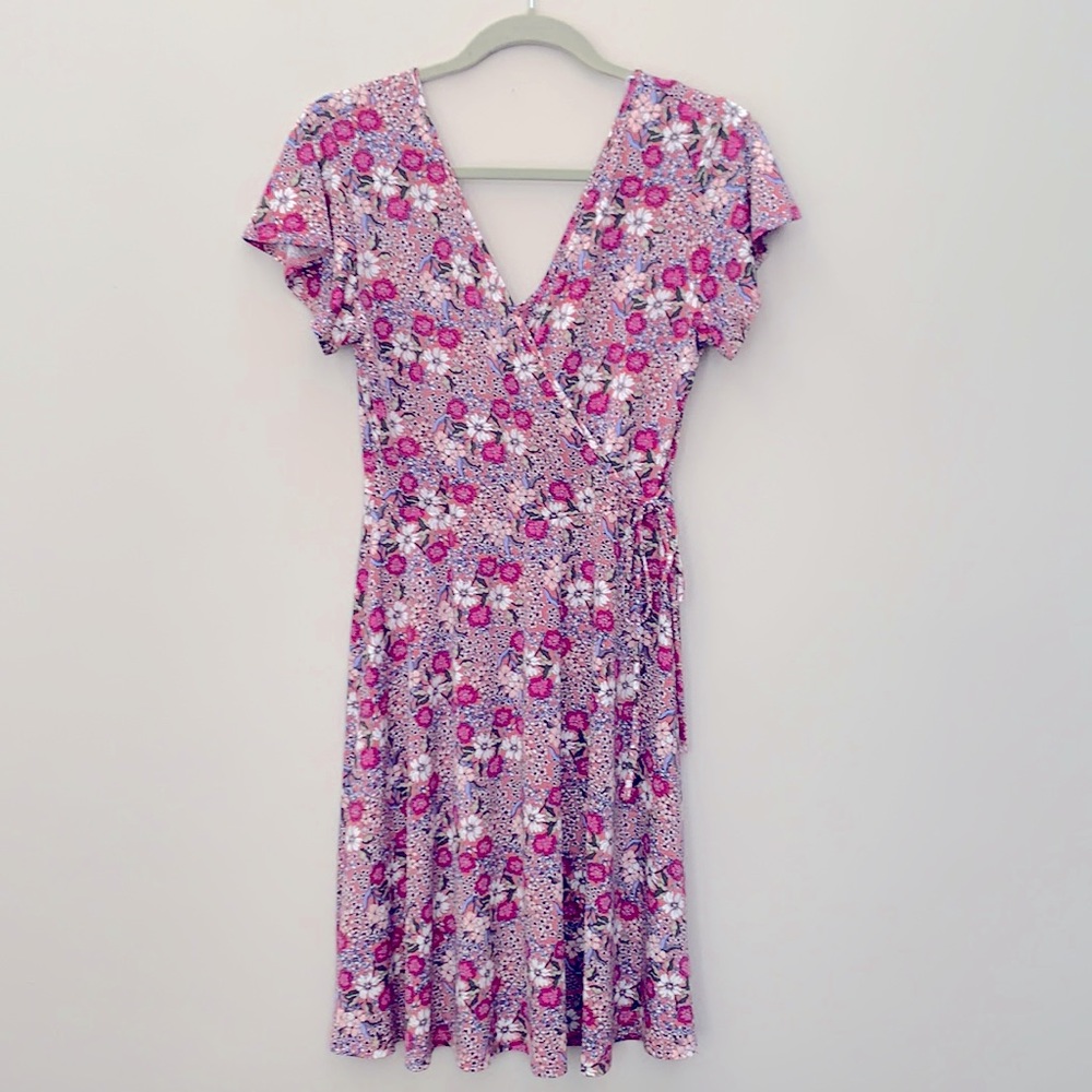Kaileigh V-Neck Faux Wrap Dress